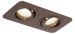 Faretto da incasso rotondo bronzo scuro GU10 50mm orientabile e inclinabile IP44 2 luci - Alberto