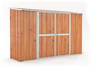 Casetta Box da Giardino in Lamiera di Acciaio Porta Utensili 307x100x192 cm Enaudi Legno