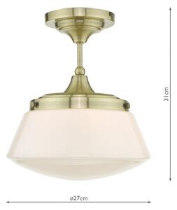 Där Lighting CAD0175 -Plafoniera da bagno CADEN 1xE27/60W/230V IP44 ottone