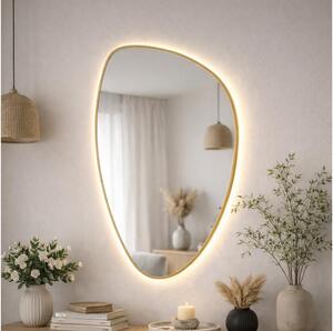 Baltica Design- Specchio LED con illuminazione integrata STONE FLUID 15W/230V 2700K 92x55 cm IP65 dorato