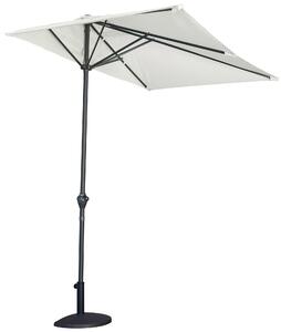 Ombrellone da Giardino 2,3x1,3 m Palo Ø38 mm Mezzaluna Telo in Polietilene Ecrù