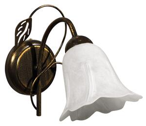 Applique 1xE14 Montatura Marrone Oro Vetro Spugnato Bianco E-Energy Teresa
