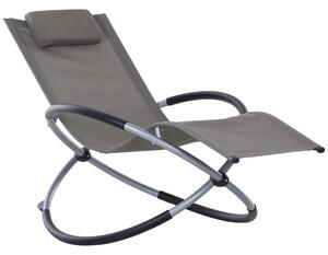 Sedia a Dondolo Pieghevole da Giardino 154x80x84 cm Mag Grigio
