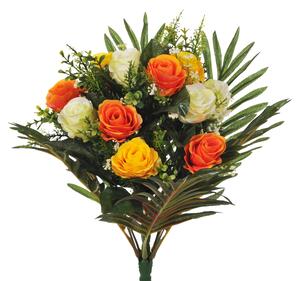 Set 2 Bouquet Artificiale di Rose in Boccio Altezza 48 cm Giallo