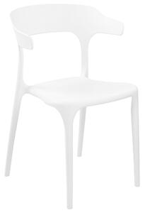 Set di 8 sedie in plastica bianca resistente moderne per interno ed esterno stile moderno contemporaneo Beliani