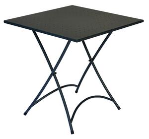 Tavolino Quadrato Pieghevole 70x70 cm in Ferro Vorghini Stresa Nero