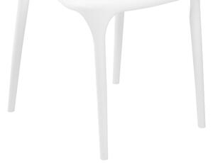 Set di 8 sedie in plastica bianca resistente moderne per interno ed esterno stile moderno contemporaneo Beliani