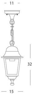 Lampada Lanterna Sospesa Piccola Colore Nero da Esterno Linea Mini Quadrata Sovil