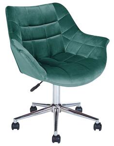 Sedia da ufficio in velluto verde azzurro girevole regolabile in altezza stile moderno ufficio di casa Beliani