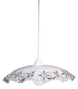 Sospensione D45 1xE27 Montatura Bianca Vetro Lastra Bianco E-Energy Brigitta