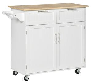 Carrello da Cucina 104x46x91 cm in Legno Bianco