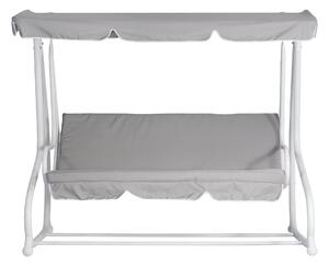 Dondolo 3 Posti da Giardino 200x125x166 cm in Ferro e Poliestere Grigio Chiaro