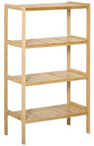 Scaffale 4 Ripiani 62x33x112 cm in Bambù Naturale