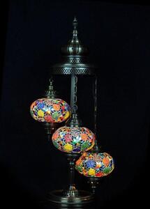 Lampada da terra turca con mosaico - Lampada marocchina con 3 sfere di vetro colorate - Illuminazione orientale