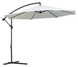 Ombrellone da Giardino Decentrato in Acciaio Ø3m Bianco