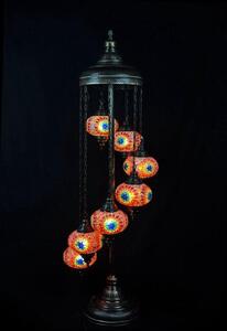 Lampada da terra turca con mosaico fatto a mano con 7 sfere multicolori – Lampada orientale marocchina 160 cm
