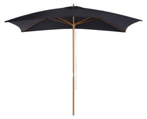 Ombrellone da Giardino 2x3 m Palo Ø38 mm Rettangolare in Legno e Poliestere Nero