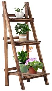 Scaffale Portapiante Pieghevole da Giardino 40x37x93 cm in Legno di Abete