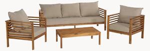 Set salotto da giardino in legno di acacia Vick, set da 4