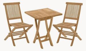 Set da giardino pieghevole in legno di teak Fun, set da 3