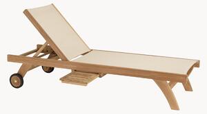 Lettino prendisole in legno di teak con ruote Fun