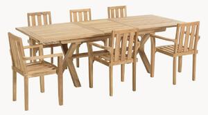 Set da giardino in legno di teak Fun, set da 7