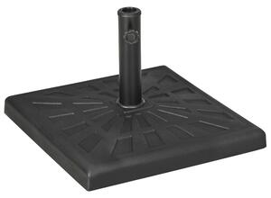 Base per Ombrellone da Giardino Ø32 a Ø48 51x51x32 cm in Resina e Acciaio Nero