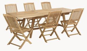 Set da giardino in legno di teak Fun, set da 7