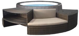 Vasca Idromassaggio da Esterno Semirigida Riscaldata 4+2 Posti con Mobili Ø184x73 cm NetSpa Vita Premium Marrone