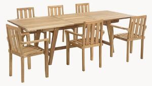 Set da giardino in legno di teak Fun, set da 7
