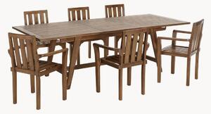 Set da pranzo da giardino in legno di teak Maeva, set da 7
