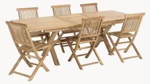 Set da giardino in legno di teak Fun, set da 7