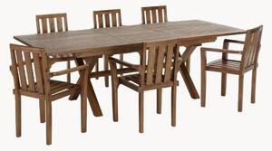 Set da pranzo da giardino in legno di teak Maeva, set da 7