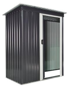 Casetta Box da Giardino in Lamiera per Deposito Attrezzi 163x89x182 cm Nero