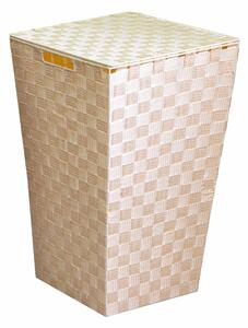 Cesto Portabiancheria in poliestere crema quadro cm 33x33xh53