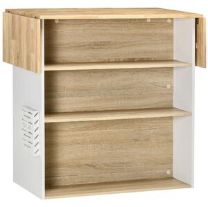 Isola Cucina 3 Ripiani 140x55x91 cm in Legno e Truciolato Bianco