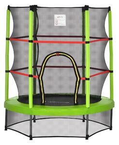 Trampolino Tappeto Elastico per Bambini Ø140x160 cm in Metallo Verde e Nero