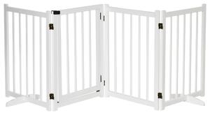 Cancelletto di Sicurezza Pieghevole per Animali Domestici 237,5x36x80 cm in Legno Bianco