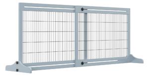Cancelletto di Sicurezza Estensibile per Animali Domestici 104-183x36x69 cm in Legno e Acciaio Blu