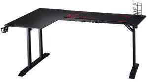 Scrivania da Gaming Angolare 168x109x78 cm in MDF e Metallo Nero