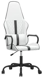Sedia da Gaming Massaggiante Nera e Bianca in Pelle finta