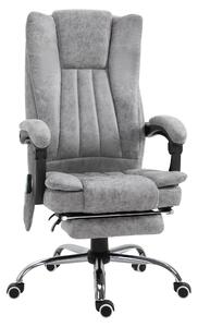 Sedia Poltrona Presidenziale da Ufficio 62x67x113-120 cm Massaggiante Riscaldante Grigia