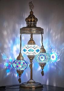 Lampada da terra turca Mozaik - Lampada marocchina fatta a mano con 3 sfere multicolori - altezza 100 cm