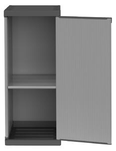 Armadio da Esterno 34x40x85 cm 1 Anta 1 Ripiano in Resina Grigio