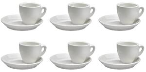 Set 6 Tazzine da Caffè con Piattini in Porcellana Allluminica Kaleidos Aluxina Vesuvio Bianche
