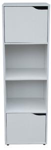 Libreria 2 Ripiani 2 Ante 30x29x120 cm in Legno Bianco