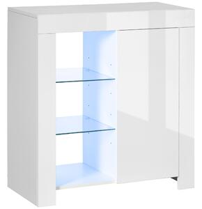 Mobiletto 75x35x82 cm in Truciolato e Metallo Bianco