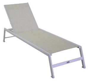 Lettino Prendisole da Giardino 195x55xh31 cm in Alluminio Cleveland Bianco