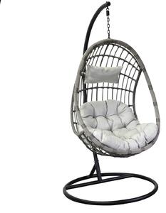 Dondolo Pensile da Giardino 101x101xh200 cm con Cuscini Milton Antracite