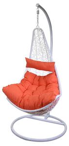 Dondolo Pensile da Giardino 82x65xh124 cm con Cuscini Rialto Bianco